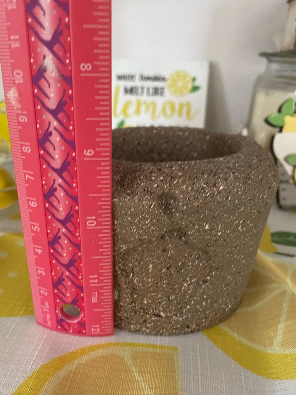 Speckled Brown Terra Cotta Planter Pot or candle holder
